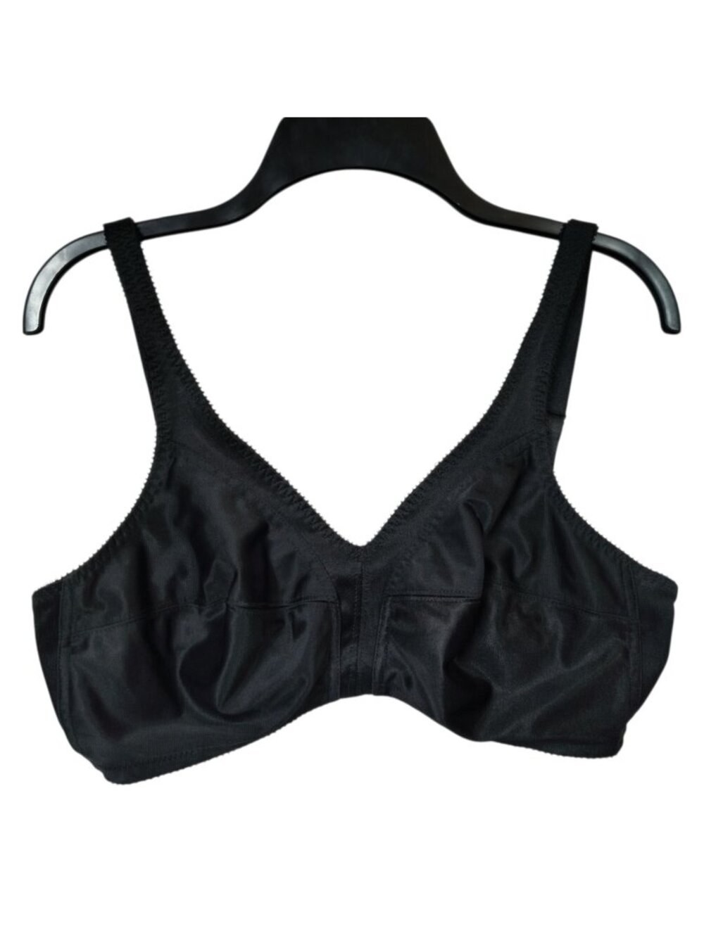 Vintage Gelmart 5346 Bra 38D Black Nylon Wireless Unlined Full Coverage